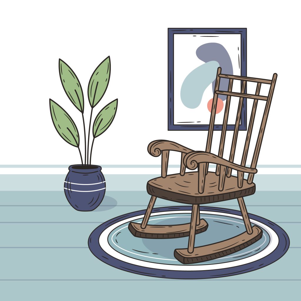 Picture of rocking chair to put a baby to sleep